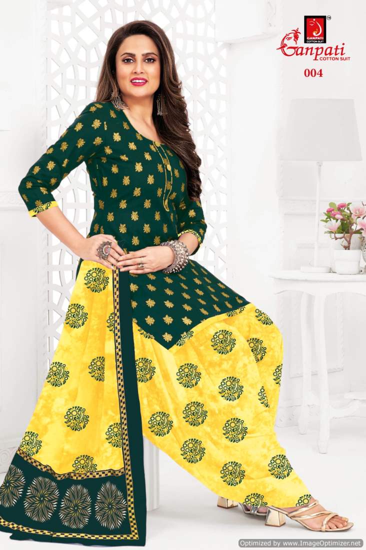 The Dye Gold By Ganpati Pure Cotton Printed Dress Material Wholesale Shop In Surat